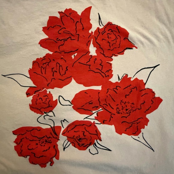 J. Crew Red Floral Graphic Tee - Pink sz med euc - Picture 7 of 7